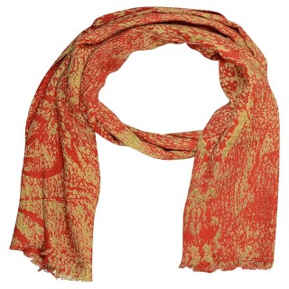 Premium Satin Printed Stole- Red